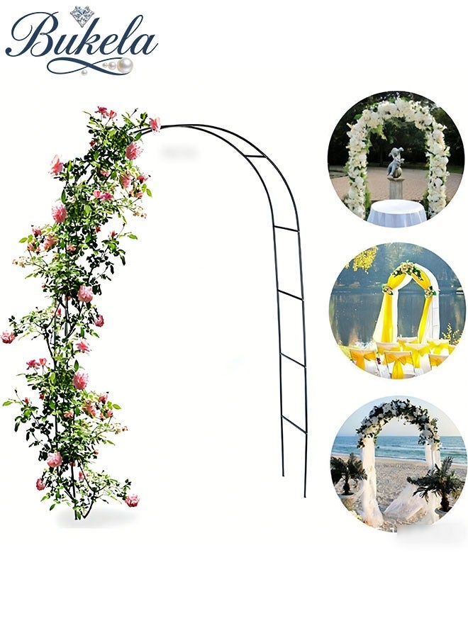 كيلا تعريشة، تعريشة حديقة، قوس حديقة، عريشة حديدية بيضاء داكنة، أقواس معدنية للنباتات، أقواس زفاف، ديكورات زهور خارجية، عريشة، فناء، تعريشة - Image 5